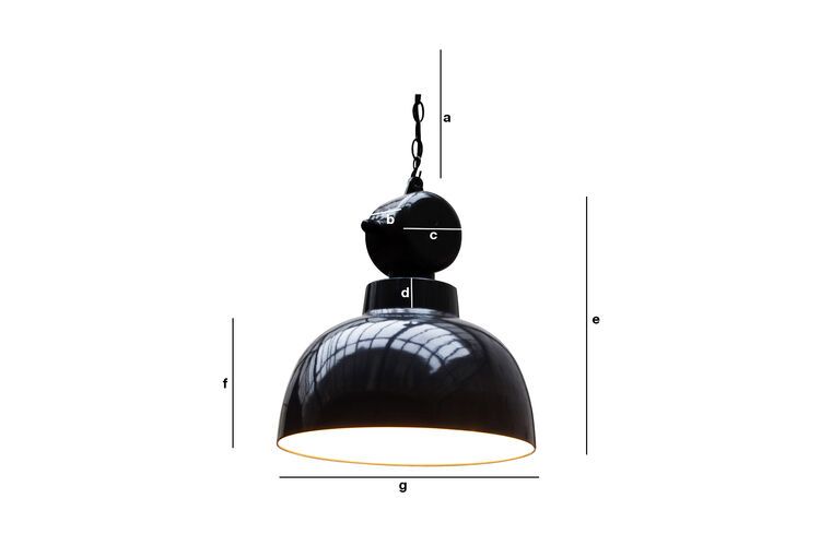 Dimensiones del producto Lámpara colgante Industrial negra de 40 cm retronom
