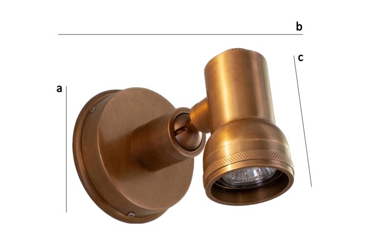Dimensiones del producto Lámpara de pared de latón cobrizo Bax