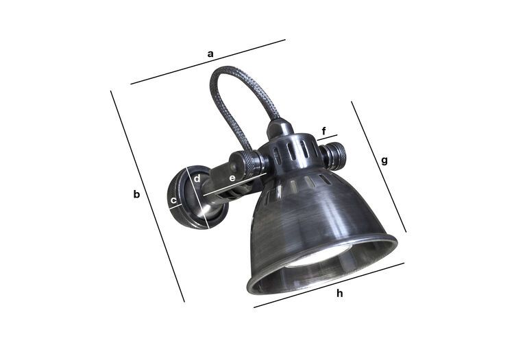 Dimensiones del producto Aplique plateado para pared Bistrot