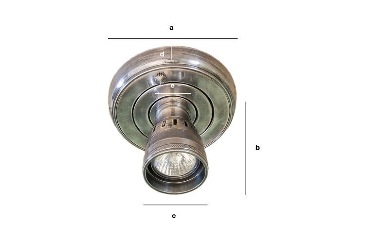 Dimensiones del producto Plafón de metal plateado orientable Bistrot
