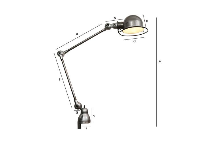 Dimensiones del producto Lámpara Jieldé con sujeción Loft