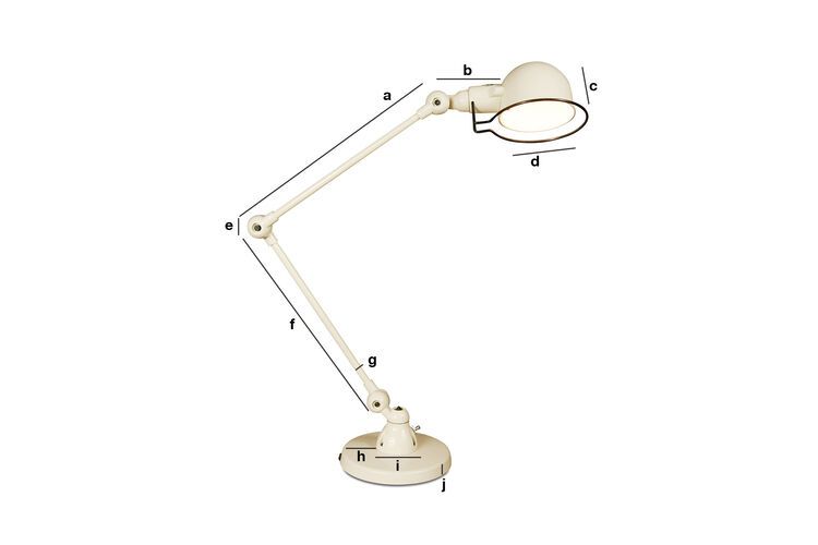 Dimensions du produit Lampe de bureau Jieldé Ivoire Signal
