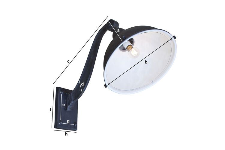 Dimensions du produit Lampe de façade d'entrepôt