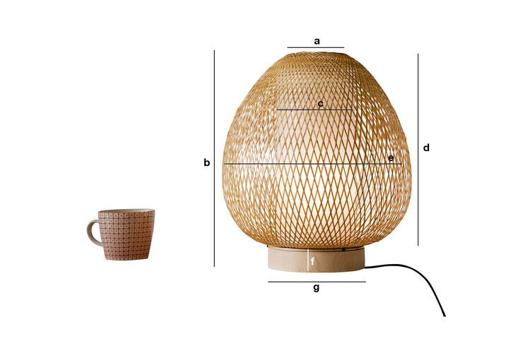 Dimensions du produit Lampe de table Skib