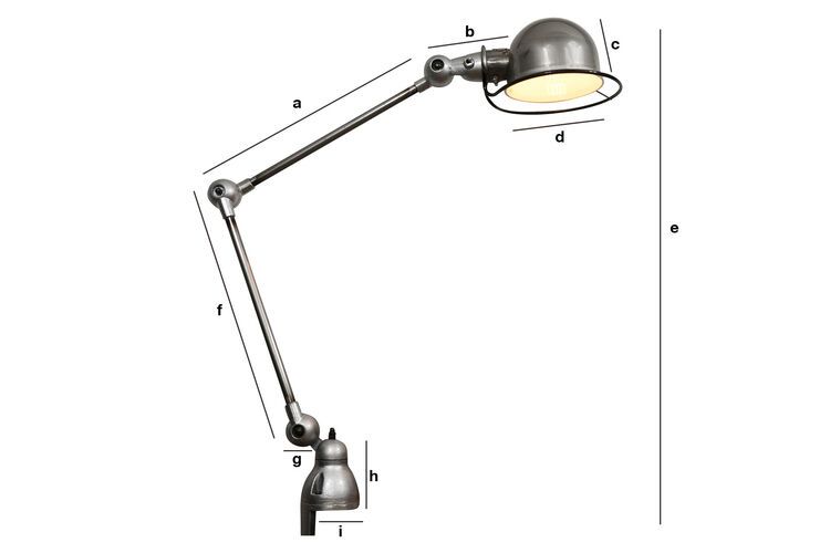 Dimensions du produit Lampe Jieldé à étau Loft