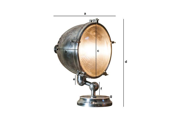 Dimensions du produit Lampe phare argentée XXL