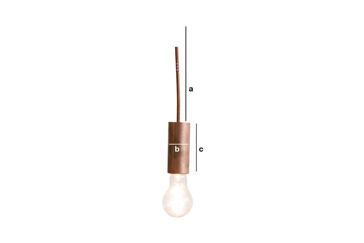 Dimensions du produit Lampe suspendue NUD Copper