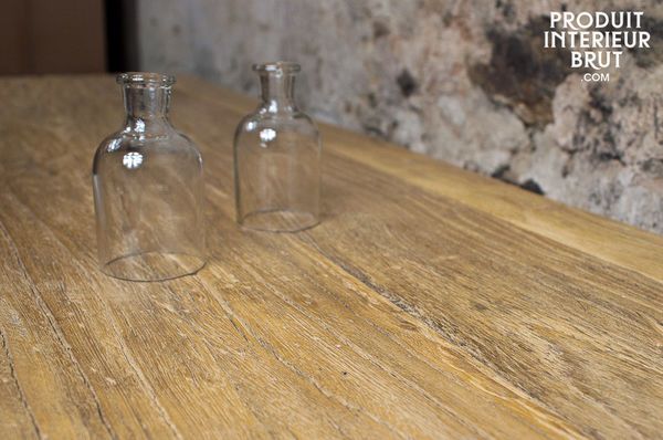 Konsole aus recycletem Ulmenholz mit Eisen-Basis