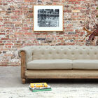 Grand linen and cotton Chesterfield sofa in almond Montaigu