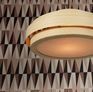 Ceiling lamp made of bamboo with an original shape.