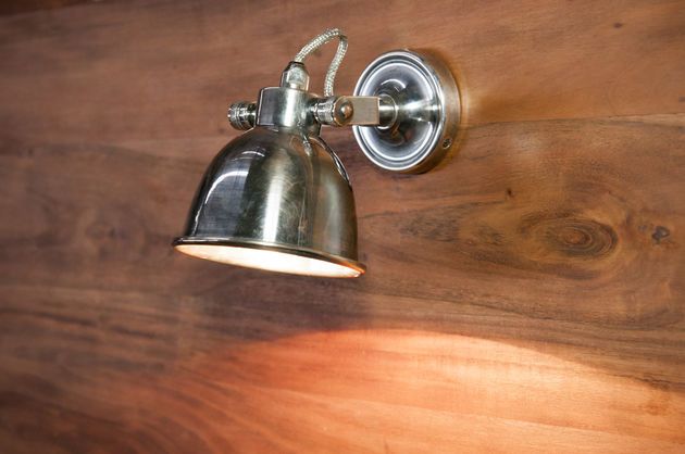 Large silver metal wall sconce Bistrot