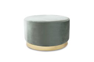 Large brass and velvet ottoman Dallas