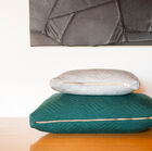 The cushion has a beautiful golden zipper.