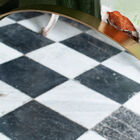 The golden edge of the mirror is very carefully applied.