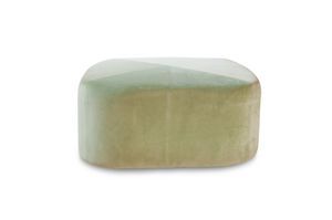 Large green velvet pouf Skagen
