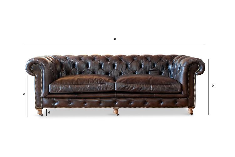 Product Dimensions Large leather sofa chesterfield Jahn Jahn