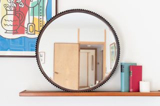 Large round mirror