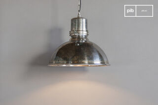 Large silver metal pendant light Lynce