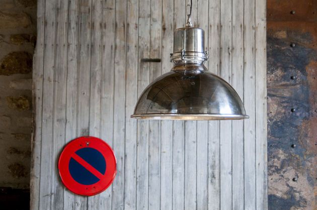 Large silver metal pendant light Lynce