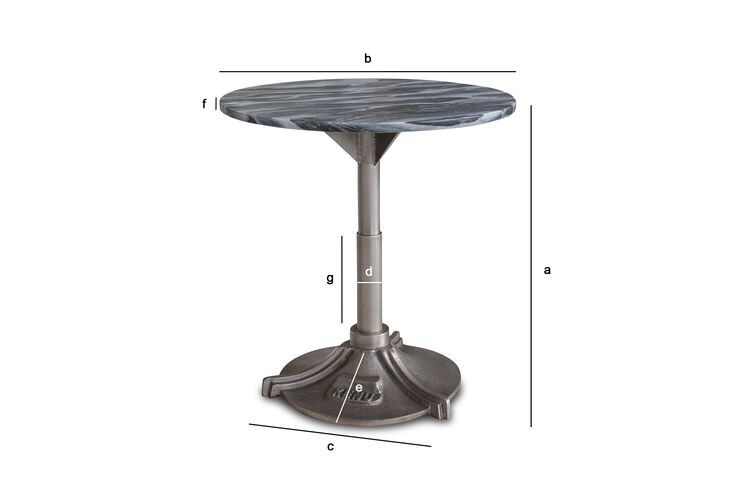 Product Dimensions Larios marble sofa side table