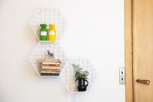 3 witte metalen opbergeenheden Léa