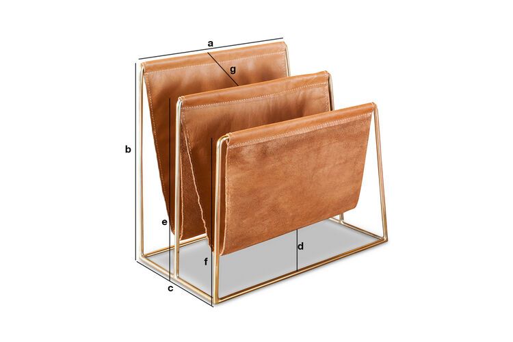 Product Dimensions Leather magazine rack Jorgen Large