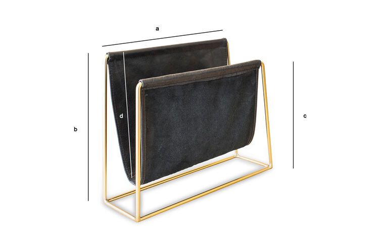 Product Dimensions Black leather magazine holder Jorgen