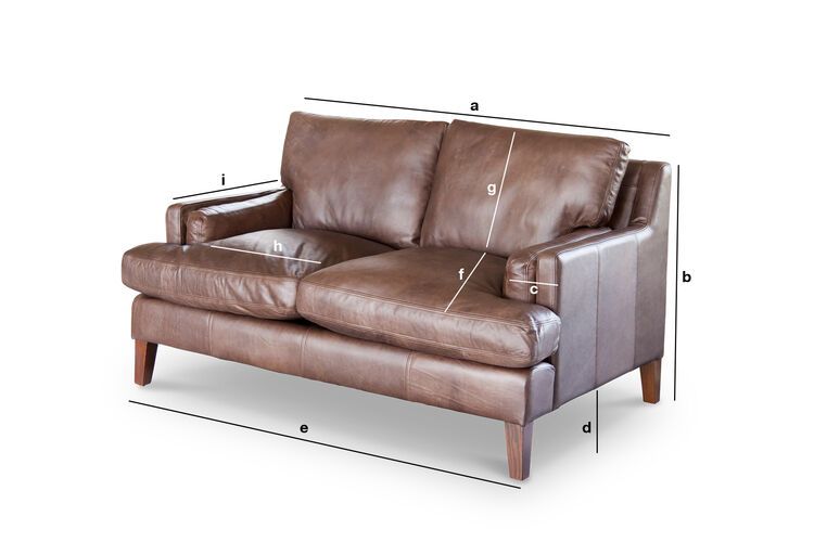 Product Dimensions Leather sofa Sanary