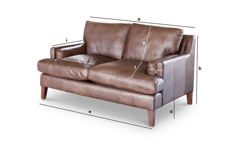 Produktdimensionen Ledersofa Sanary