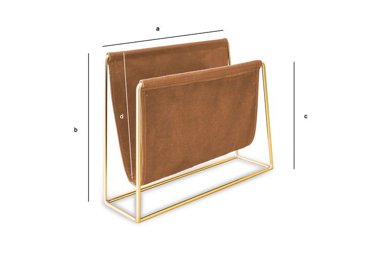 Produktdimensionen Lederzeitschriftenhalter Jorgen Brown