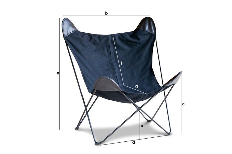 Produktdimensionen Leinwand Sessel Black Colina