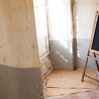 Groot houten schoolbord.