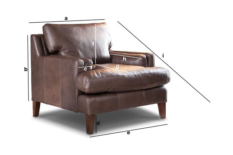 Productafmetingen Leren fauteuil Sanary