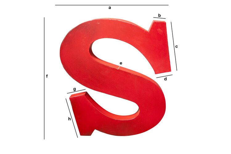 Dimensions du produit Lettre d'enseigne S Art