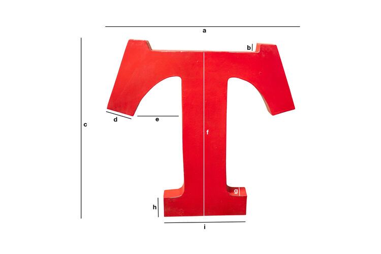 Dimensions du produit Lettre d'enseigne T Art