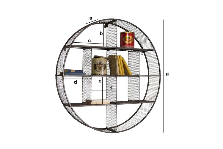 Dimensioni del prodotto Mensola da parete in metallo grigliato grigio Flèxe
