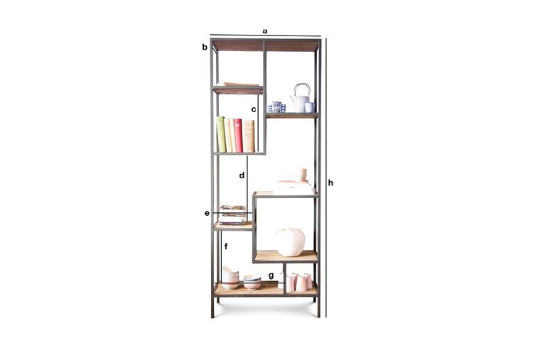 Dimensioni del prodotto Libreria con scaffali Yordën