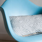 Elegant rectangular light grey cushion.