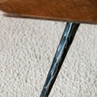 Beautiful patinated and textured metal legs with an organic look.