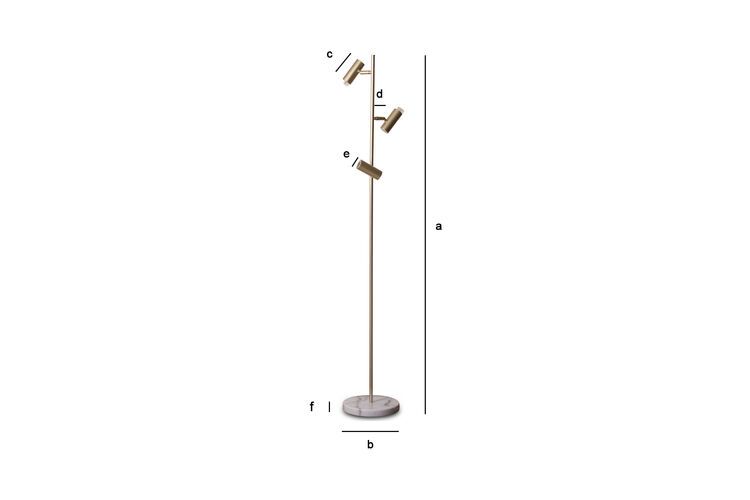 Produktdimensionen Retro-Marmor-Metall-Stehlampe Lubeck