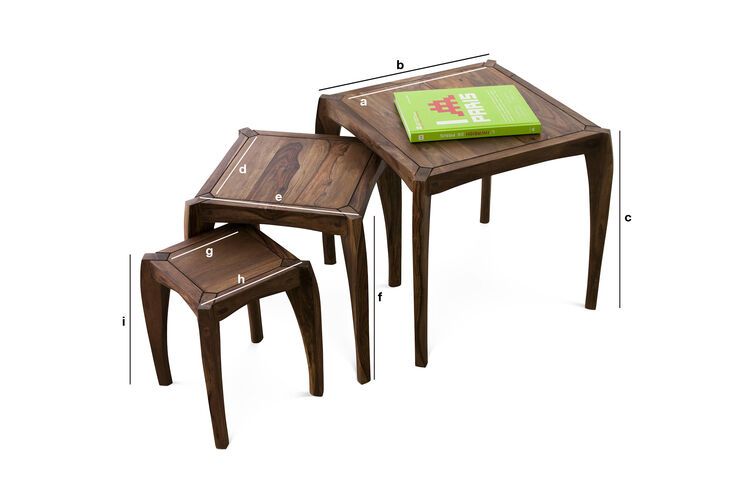 Product Dimensions Luna trio tables