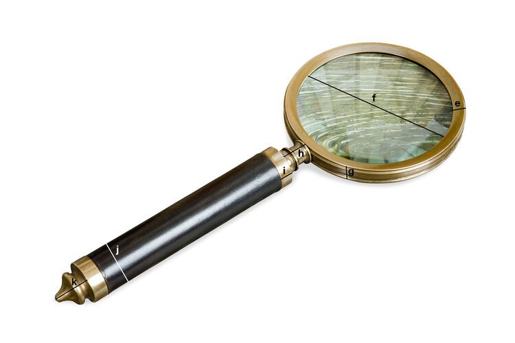 Dimensiones del producto Lupa de metal dorado Sherlock