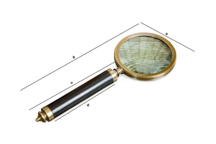 Produktdimensionen Vergoldete Metall-Lupe Sherlock