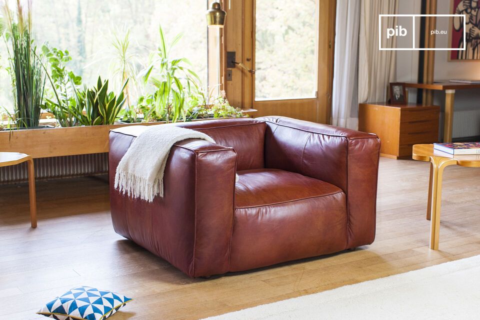 Mahogany leather armchair Krieger