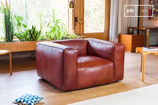 Mahogany leather armchair Krieger