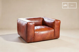 Mahogany leather armchair Krieger