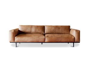 3-Sitzer Sofa aus Havanna-Leder Almond