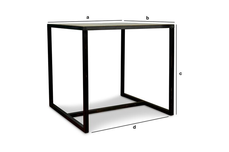 Productafmetingen Manhattan vierkante tafel