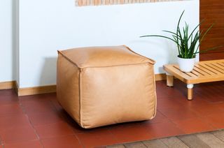 Marsliden leather pouf