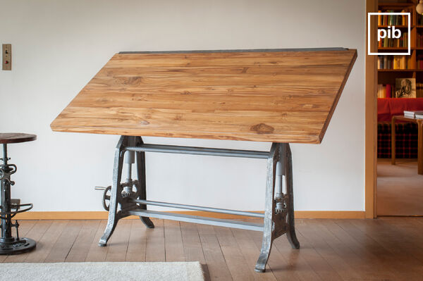 Massief houten bureau